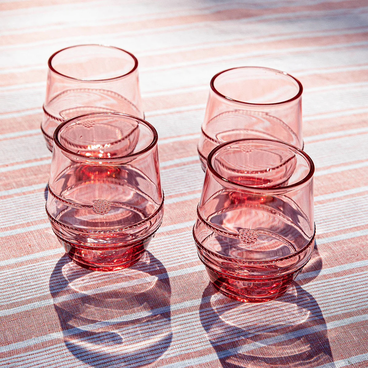 Amalia Acrylic Small Tumbler Set/4 - Coral - Image 4