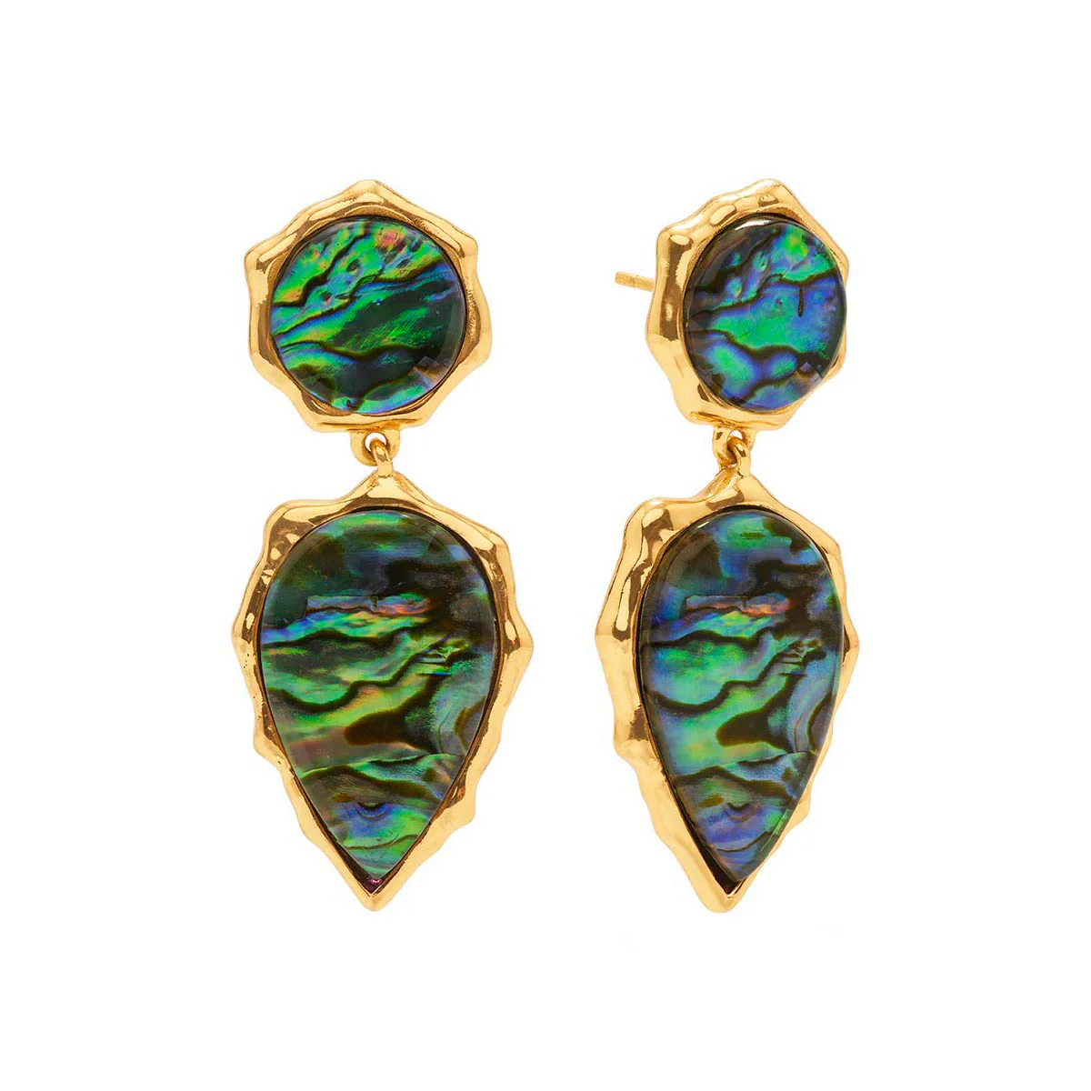 Aurora Double Drop Post Earrings - Abalone