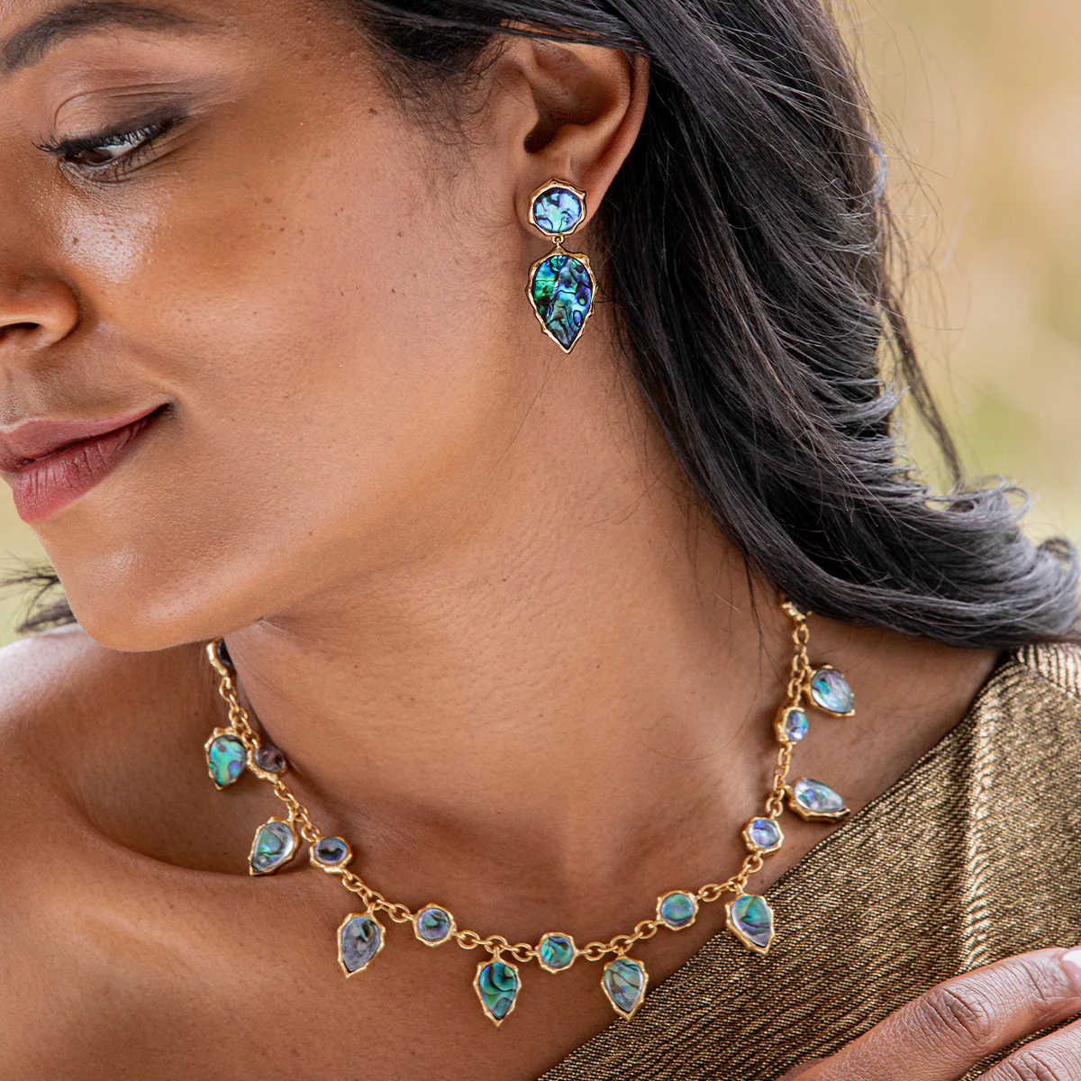 Aurora Necklace, 16"+2.5" - Abalone - Image 4