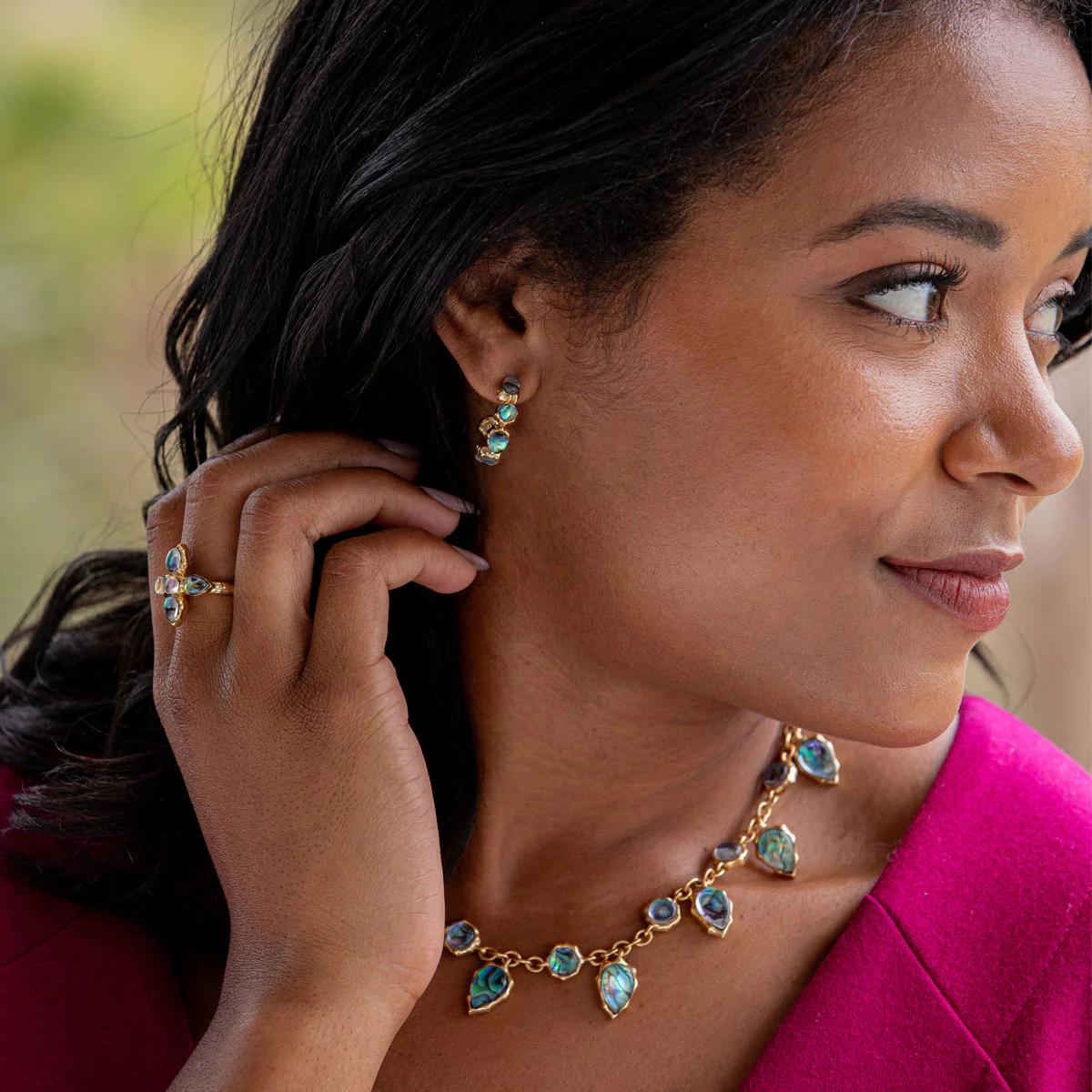 Aurora Small Hoop Earrings - Abalone - Image 3