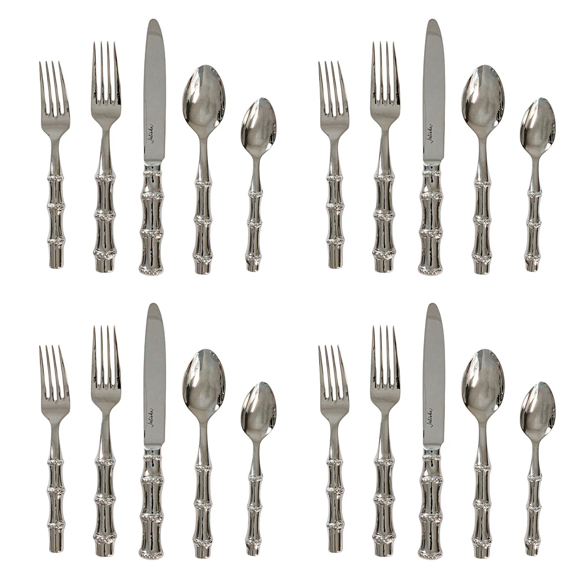 Bamboo 20pc Place Setting - Polished