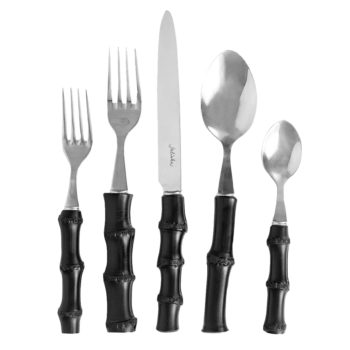 Bamboo 20pc Place Setting - Black - Image 2