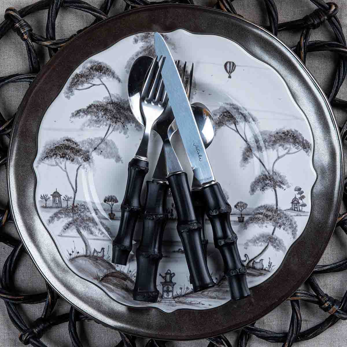 Bamboo 20pc Place Setting - Black - Image 3
