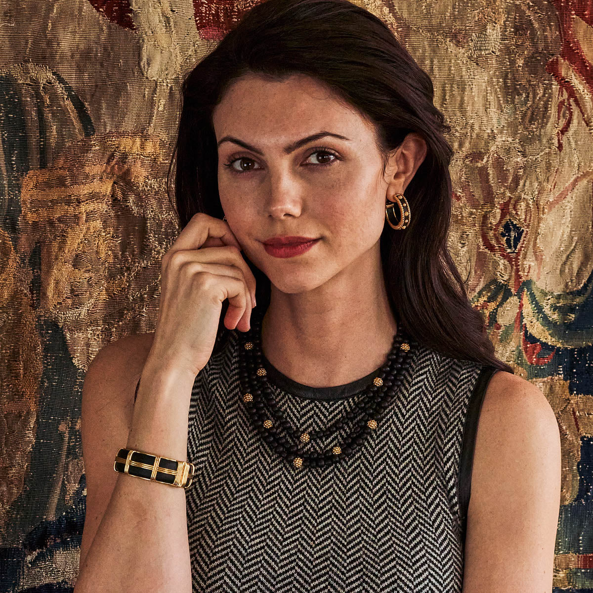 Berry 3-Strand Necklace, 18"+2" - Ebony - Image 4
