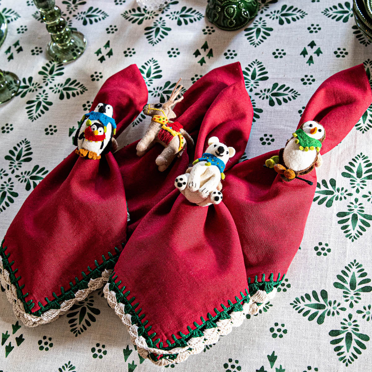 Berry & Thread North Pole Animal Napkin Ring Assorted Set/4 - Image 7