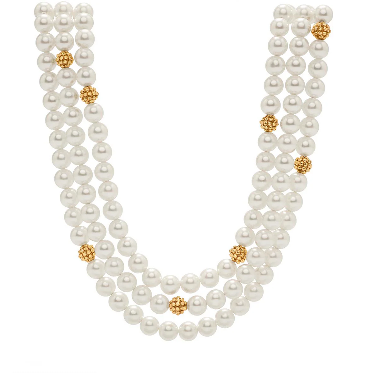 Bead Triple Strand Necklace, 18"+2'' - Image 2