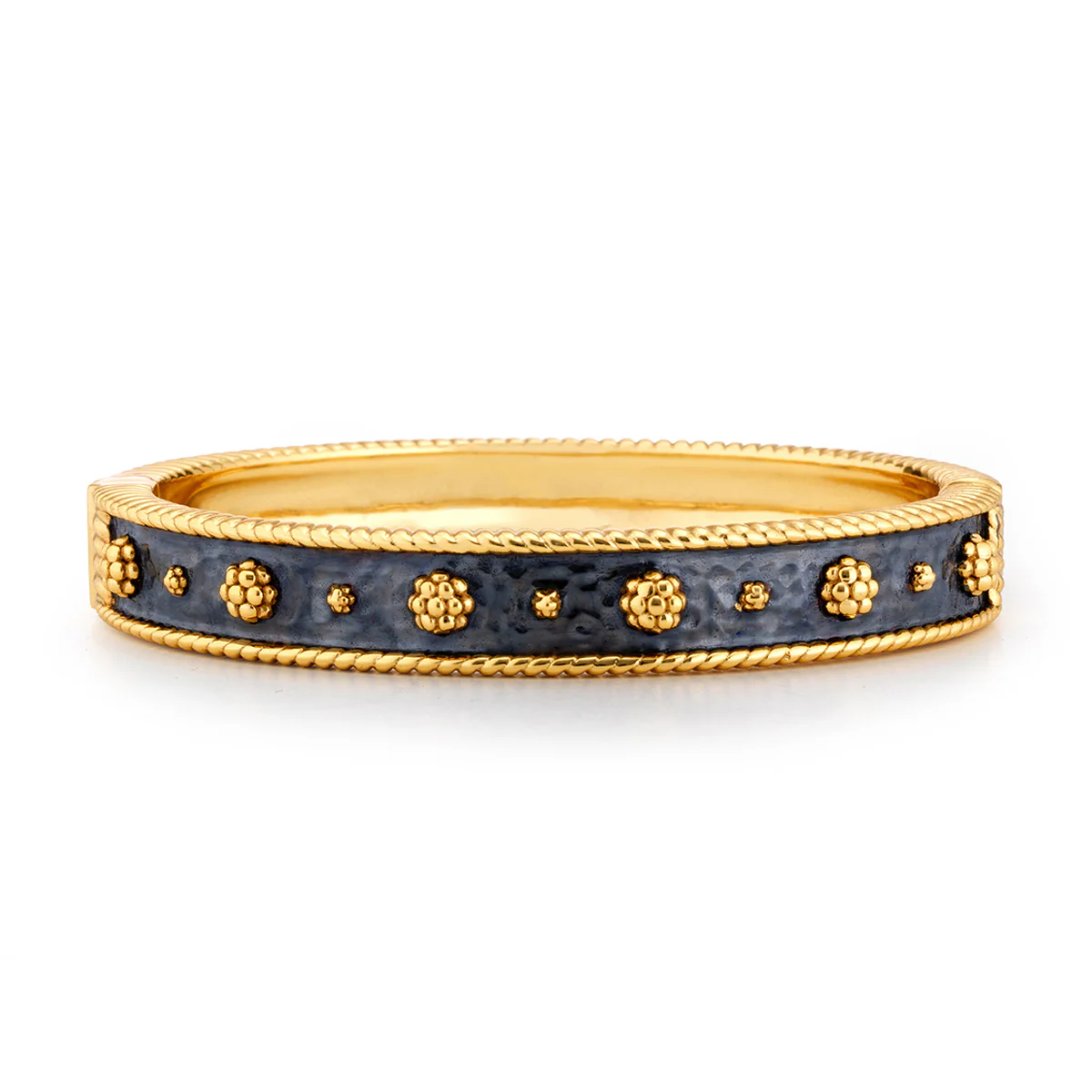 Berry Classic Hinged Bangle, S/M - Gold/Midnight
