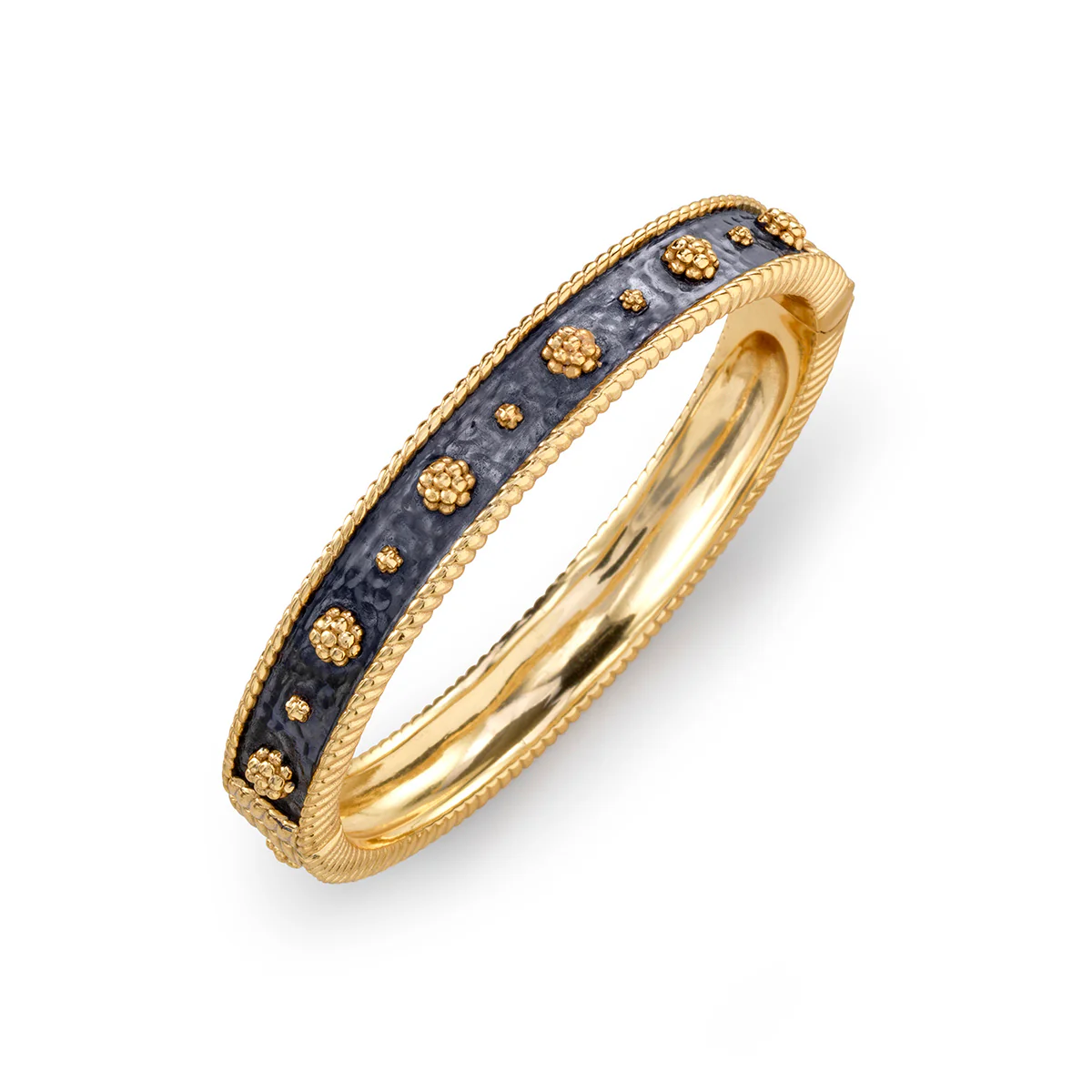 Berry Classic Hinged Bangle, S/M - Gold/Midnight - Image 3