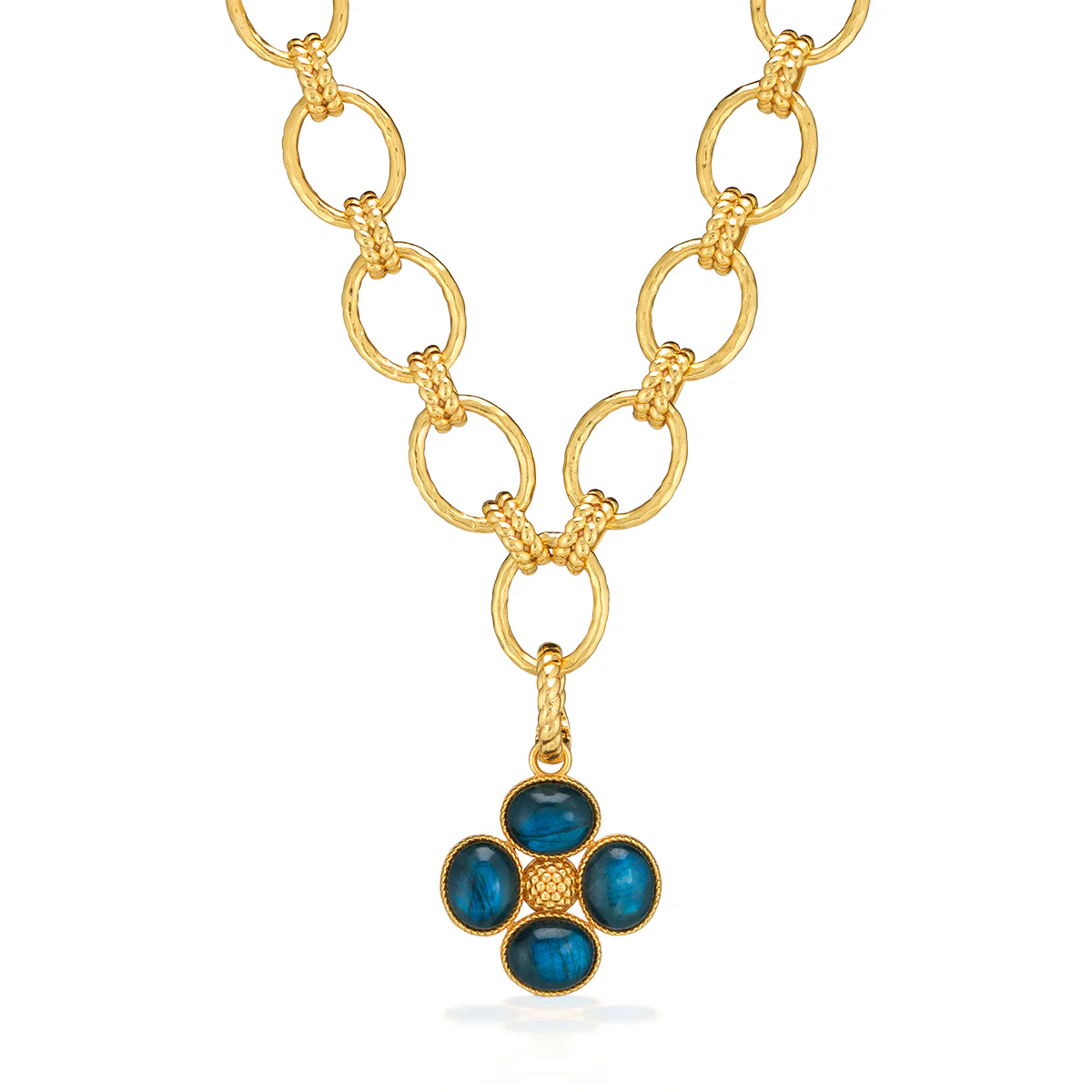 Berry Clover Double Sided Charm/Pendant - Blue Labradorite - Image 4
