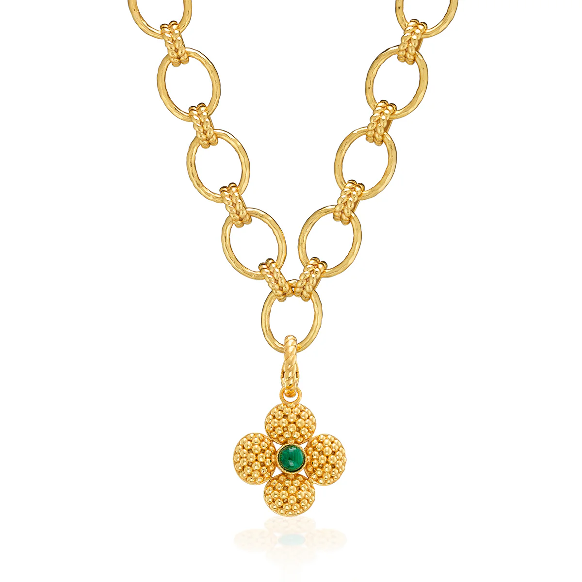 Berry Clover Double Sided Charm/Pendant - Malachite - Image 5