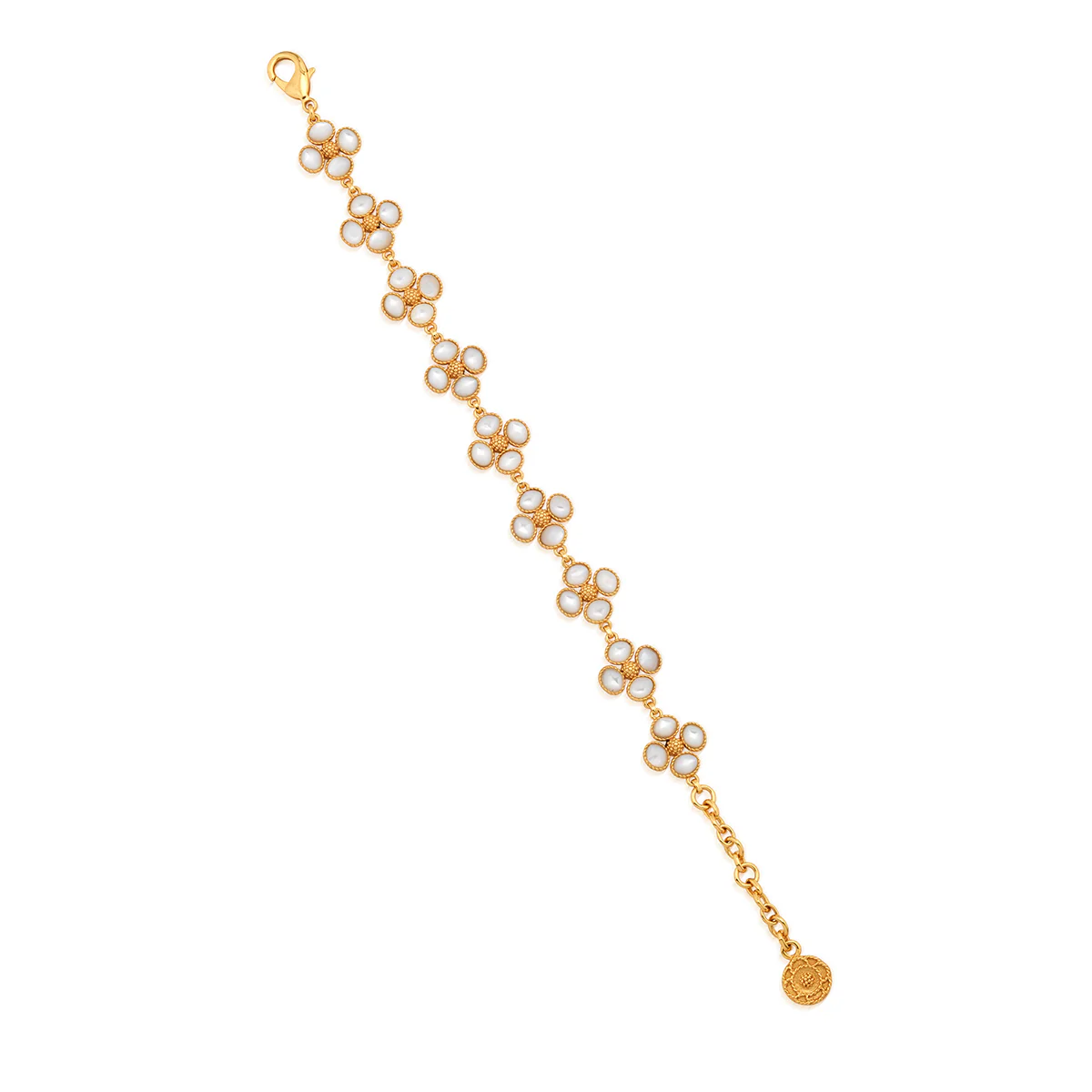 Berry Clover Link Bracelet, 7"+2" - MOP - Image 3