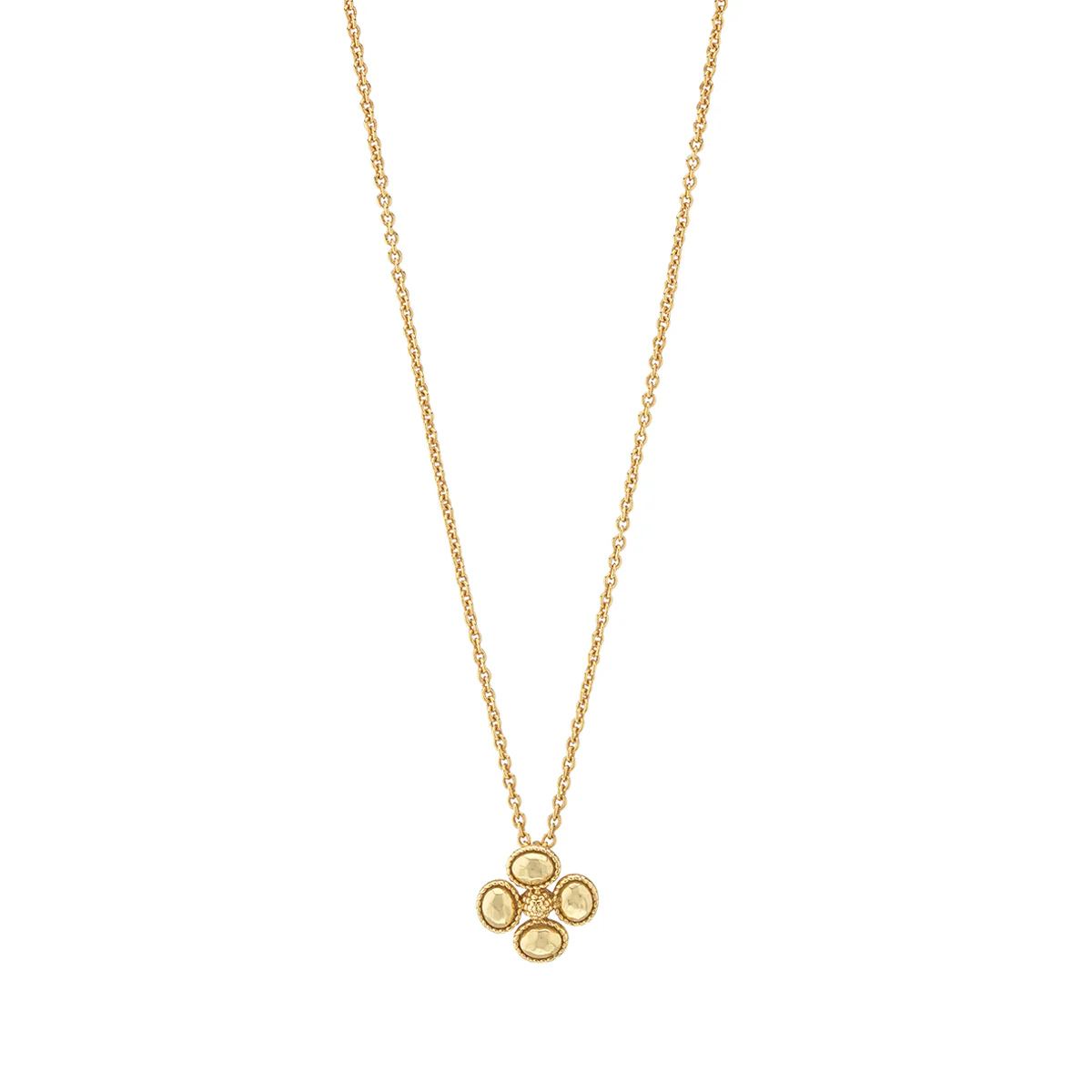 Berry Clover Station Necklace, 16"+2" - Gold