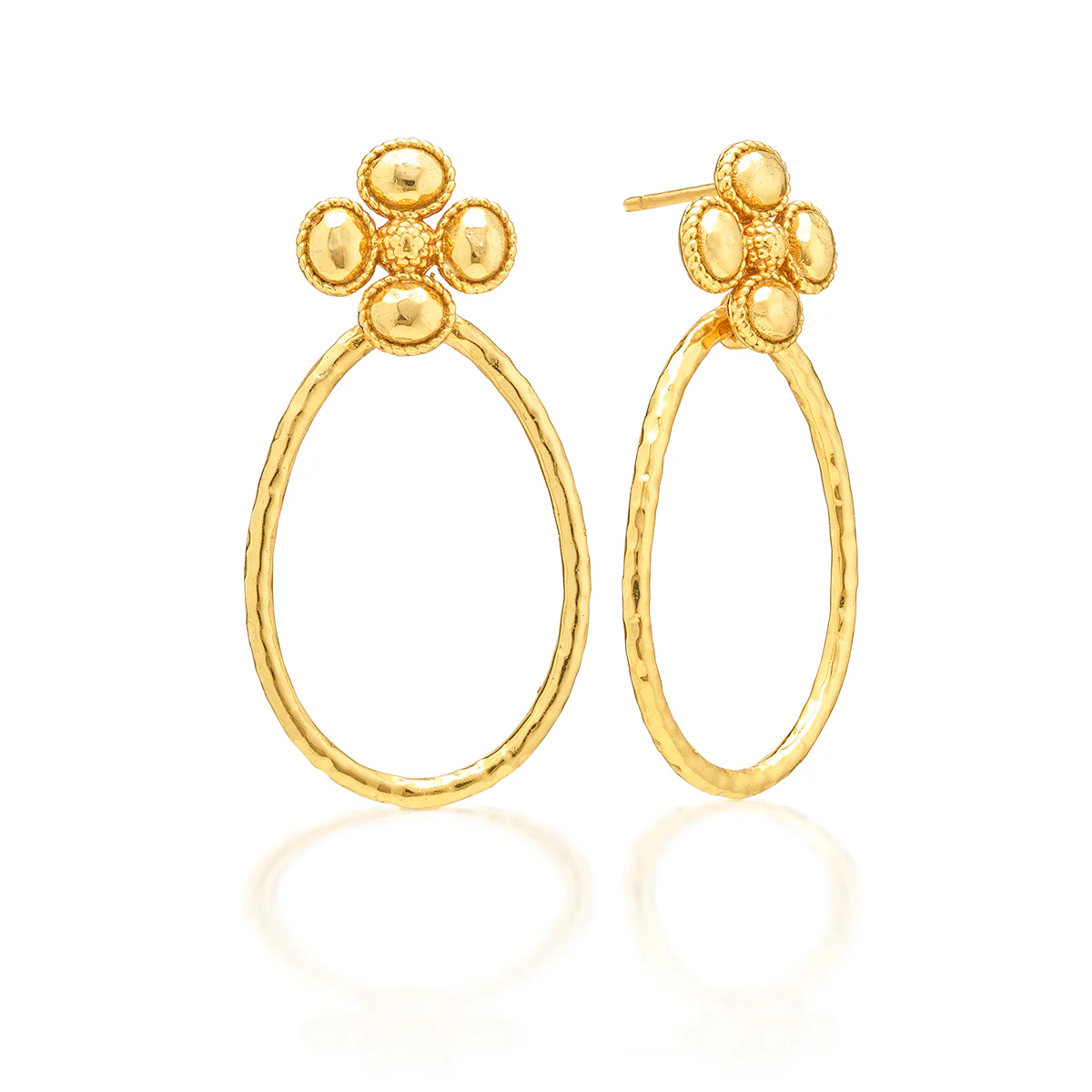 Berry Clover Teardrop Earrings - Image 2