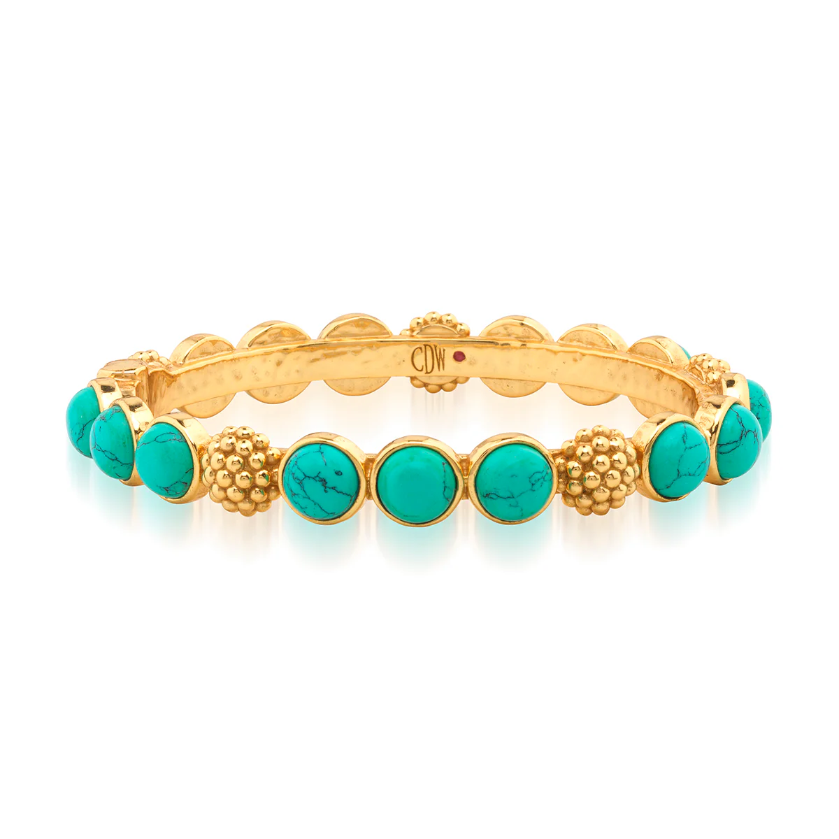 Berry Gem Hinged Bangle - Turquoise