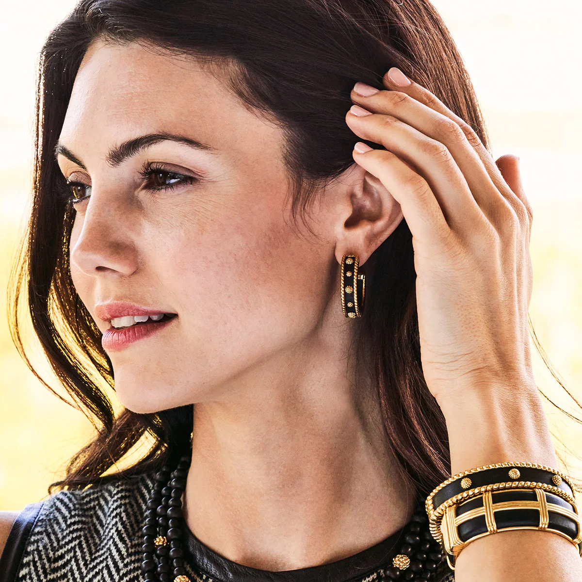Berry Medium Hoop Earrings - Ebony - Image 2