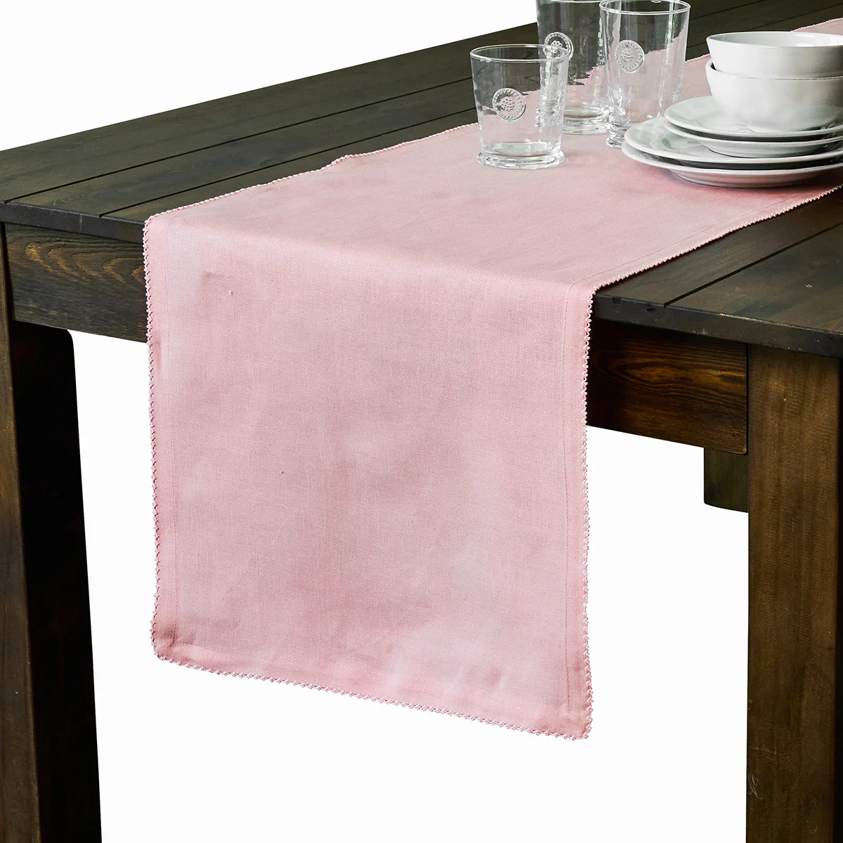 Berry Scallop 18" x 90" Table Runner - Pink - Image 2