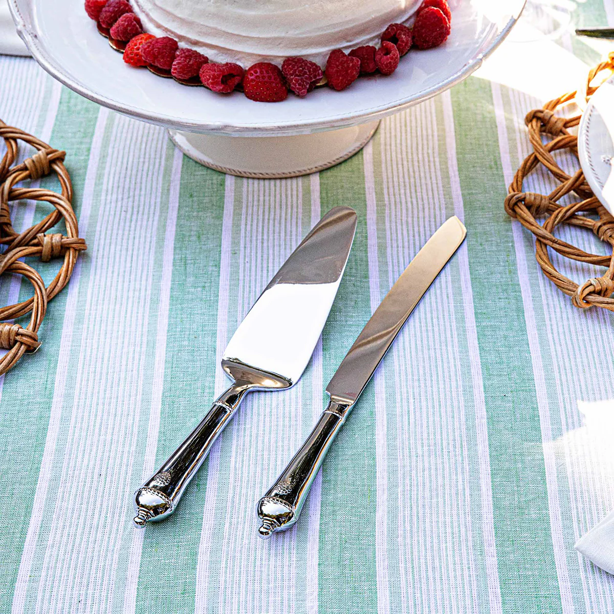 Berry & Thread Cake Knife and Server Set/2pc - Polished - Image 3
