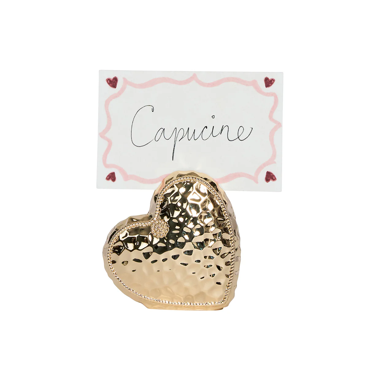 Berry & Thread Heart Place Card Holder Set/4 - Gold - Image 3