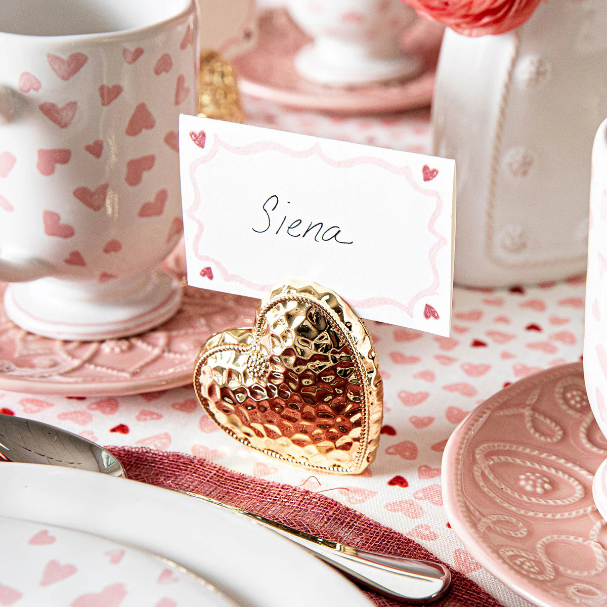 Berry & Thread Heart Place Card Holder Set/4 - Gold - Image 5