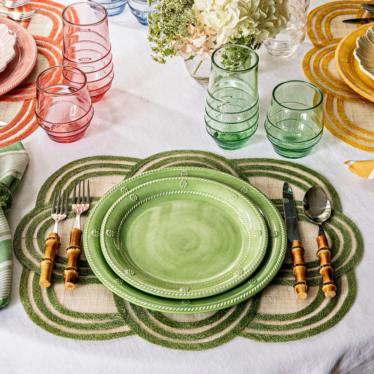 Berry & Thread Melamine Dessert/Salad Plate Set/4 - Seagrass - Image 4