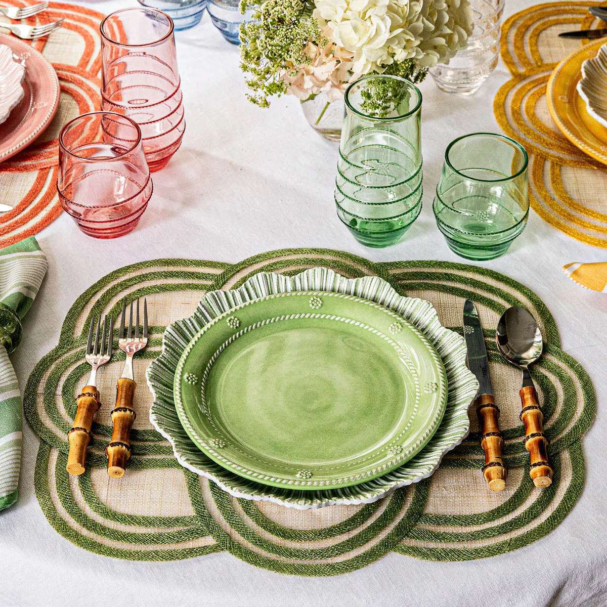 Berry & Thread Melamine Dessert/Salad Plate Set/4 - Seagrass - Image 5