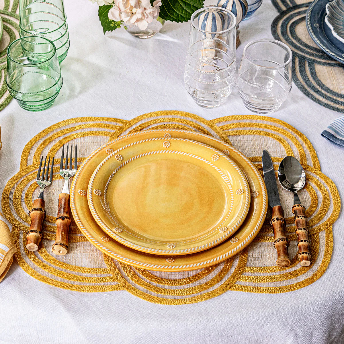 Berry & Thread Melamine Dessert/Salad Plate Set/4 - Sunshine - Image 4