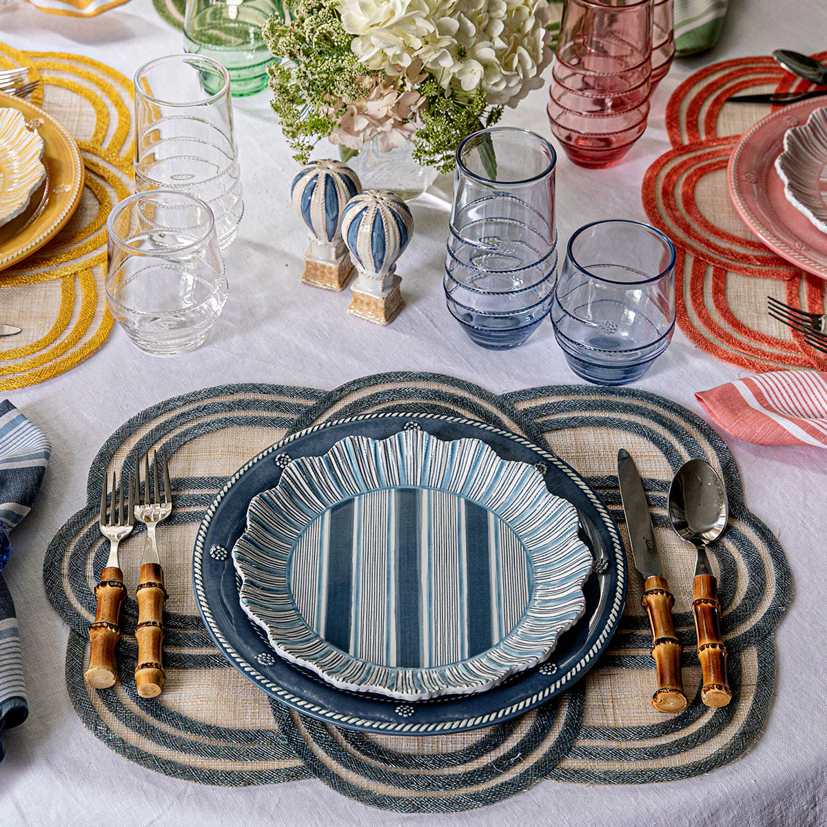 Berry & Thread Melamine Dinner Plate Set/4 - Ocean - Image 5