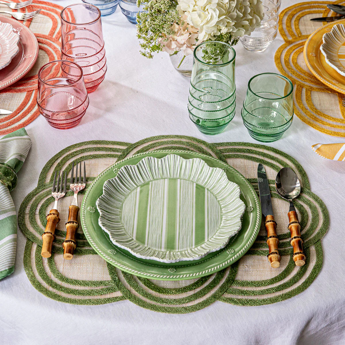 Berry & Thread Melamine Dinner Plate Set/4 - Seagrass - Image 5