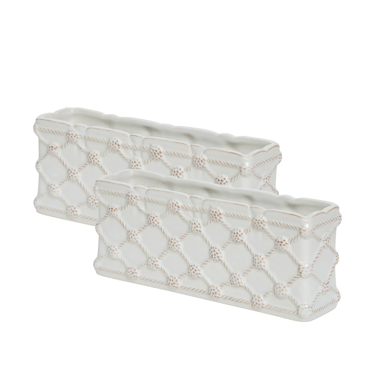 Berry & Thread Petite Parterre Garden 8" Planter Set/2 - Whitewash