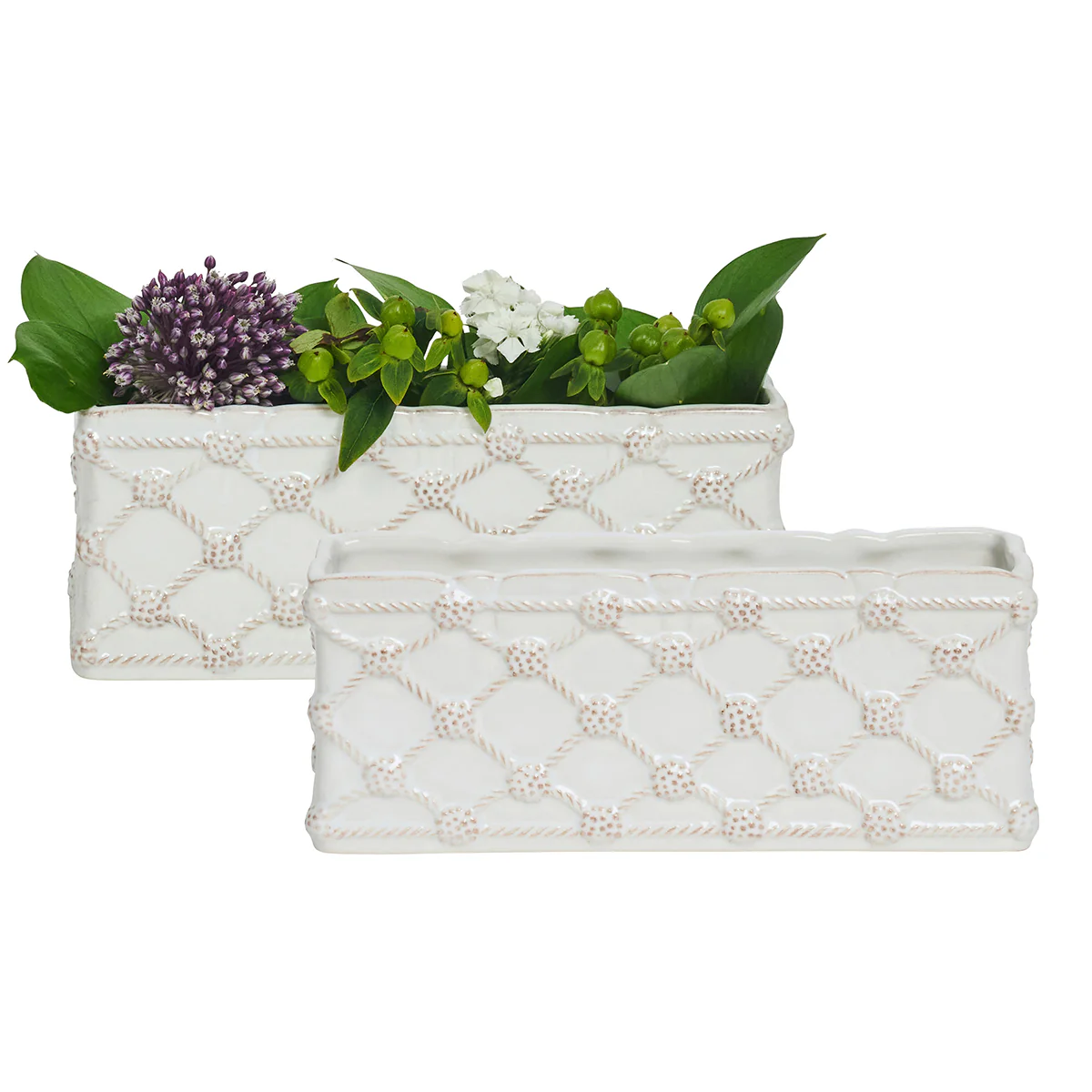 Berry & Thread Petite Parterre Garden 8" Planter Set/2 - Whitewash - Image 2