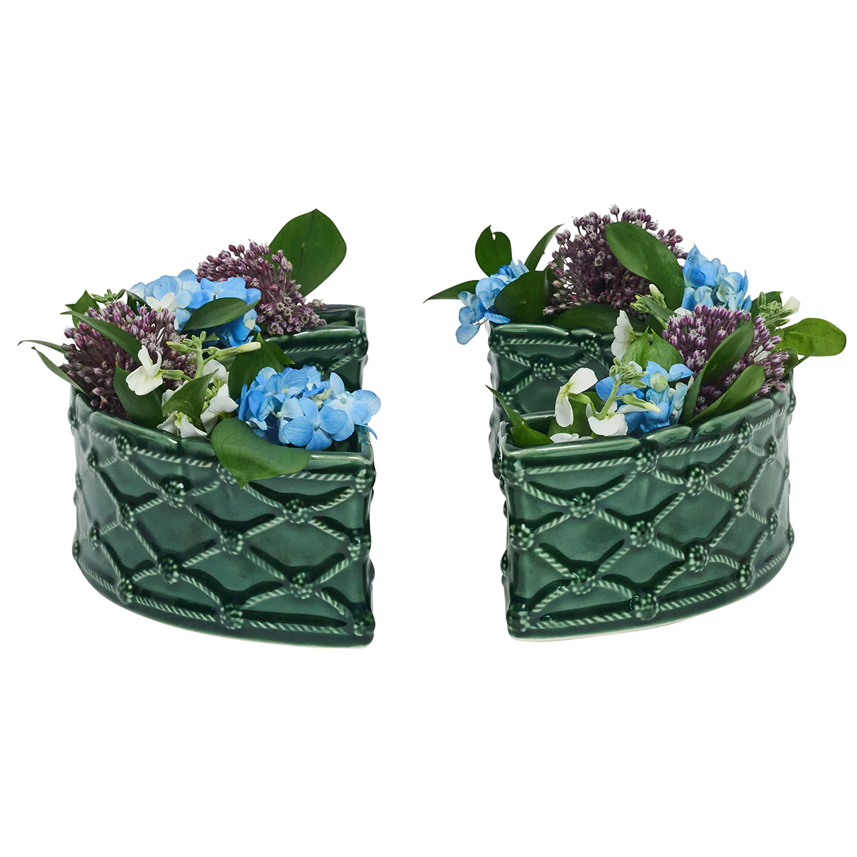 Berry & Thread Petite Parterre Garden Half Circle Vase Set/2 - Basil - Image 2