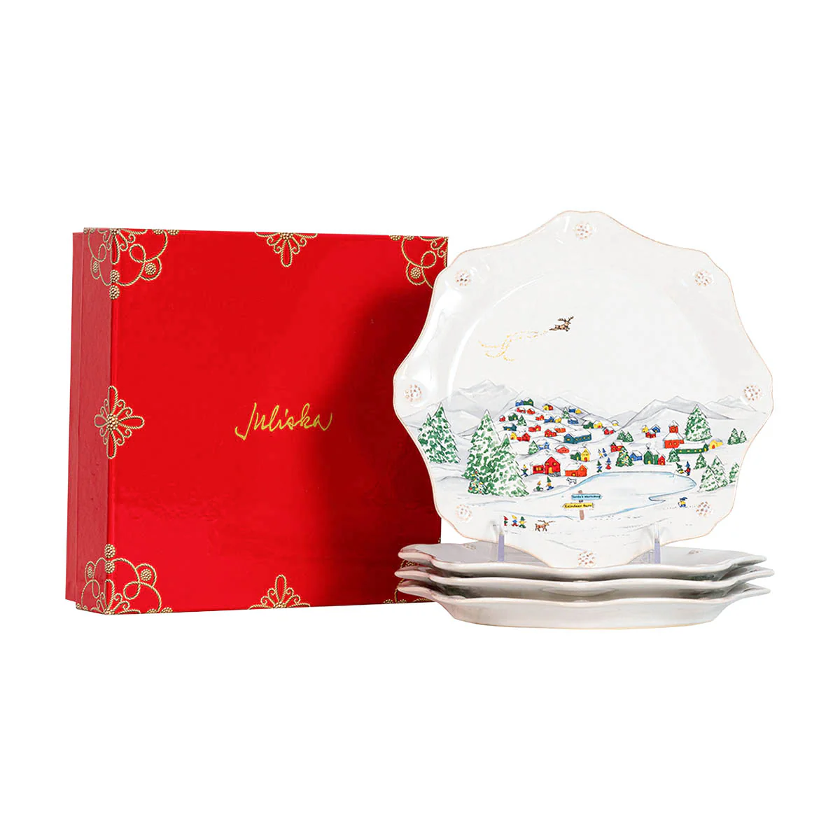 Berry & Thread North Pole Dessert/Salad Plate Assorted Set/4 - Image 2
