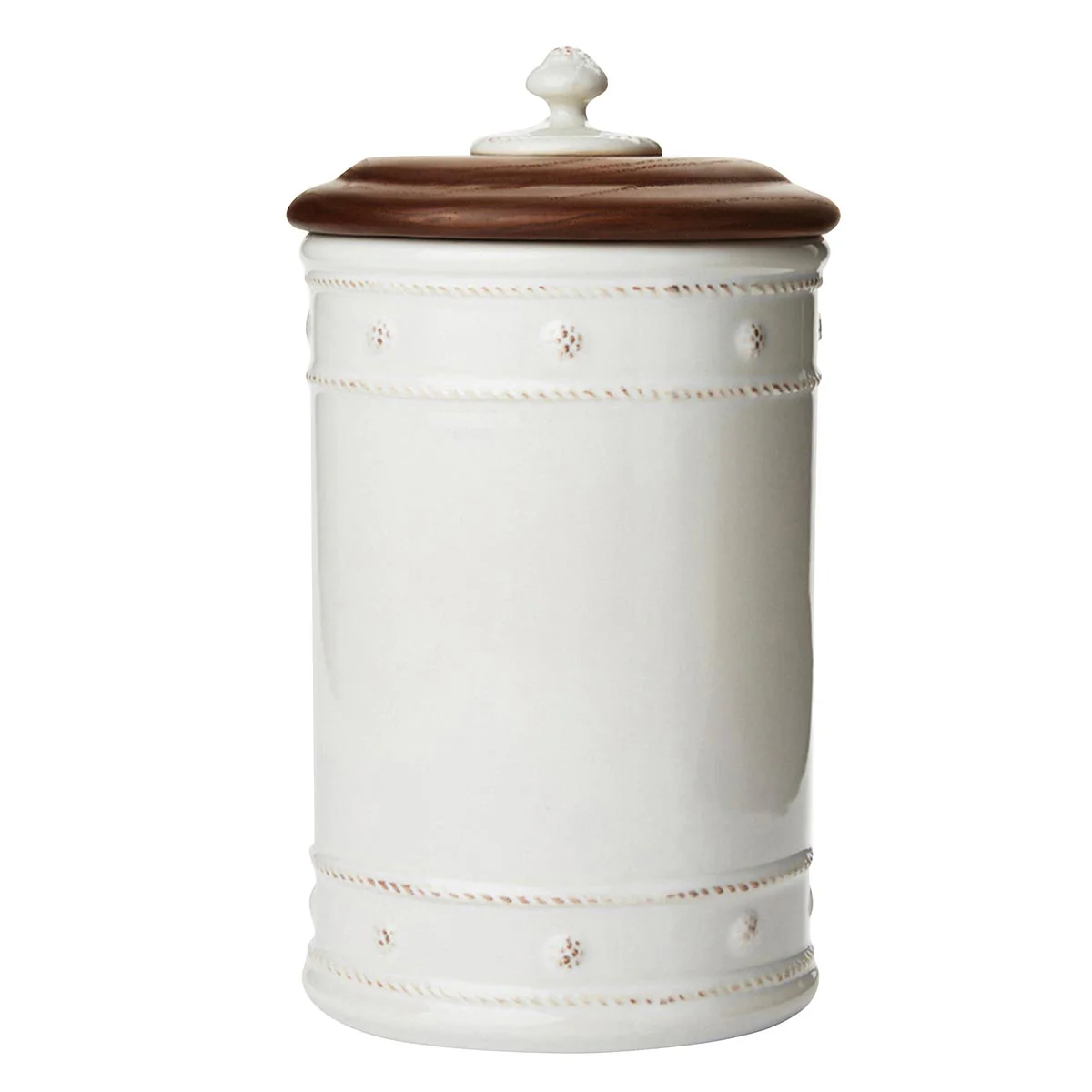 Berry & Thread 10" Canister with Wooden Lid - Whitewash