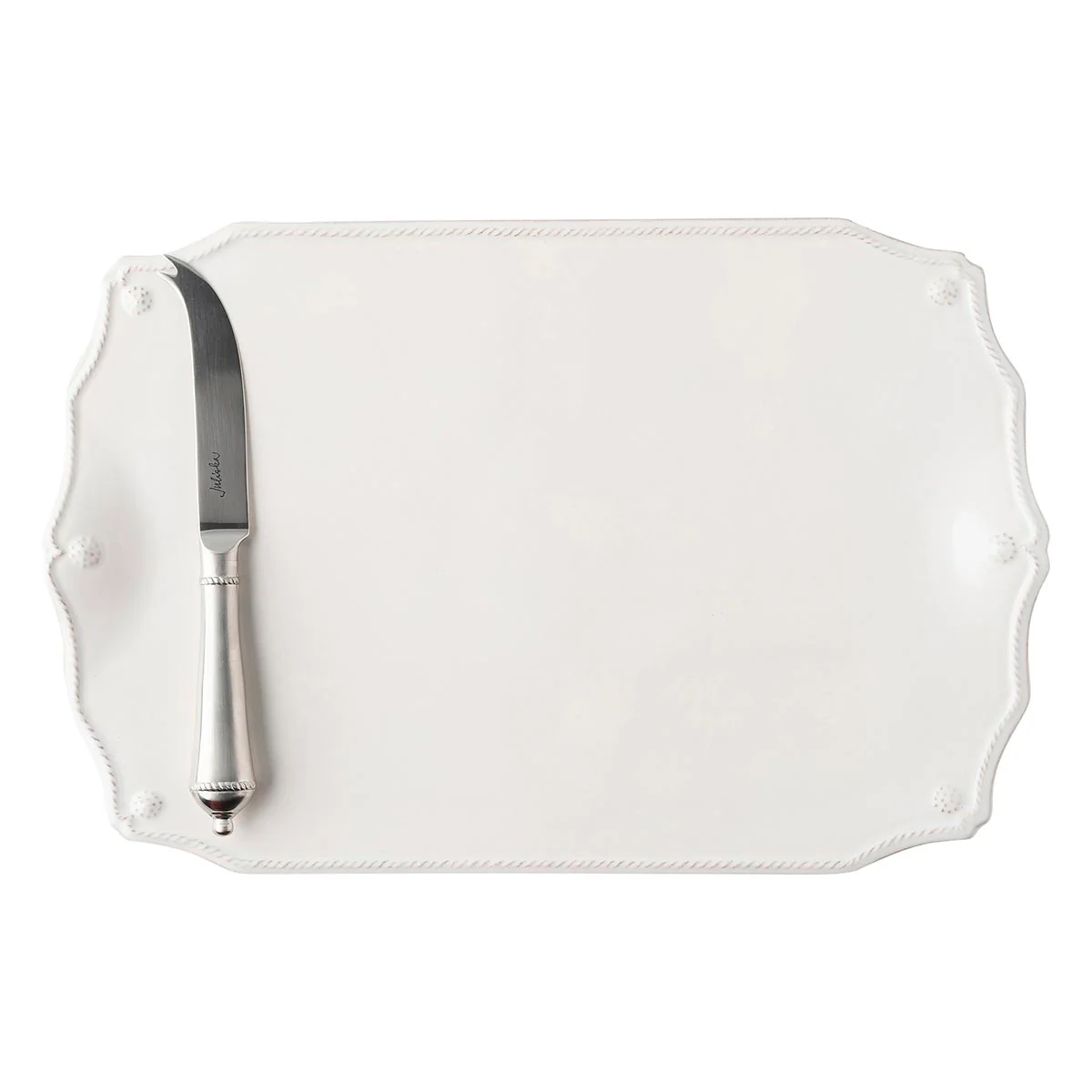 Berry & Thread 15" Serving Board with Knife - Whitewash - Image 3