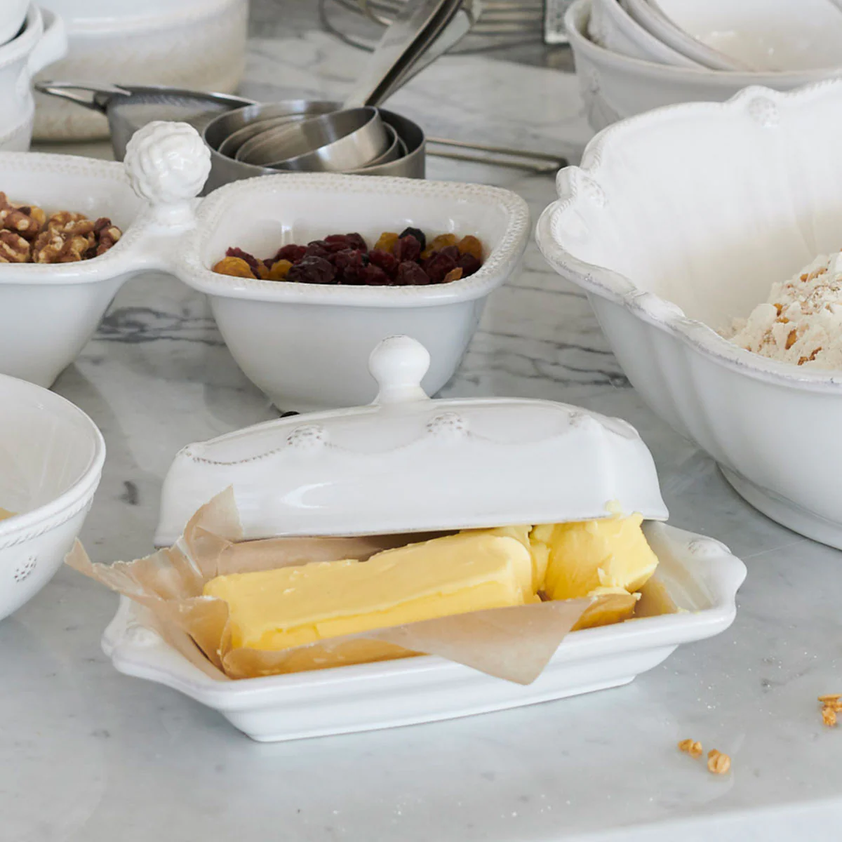 Berry & Thread Butter Dish - Whitewash - Image 2