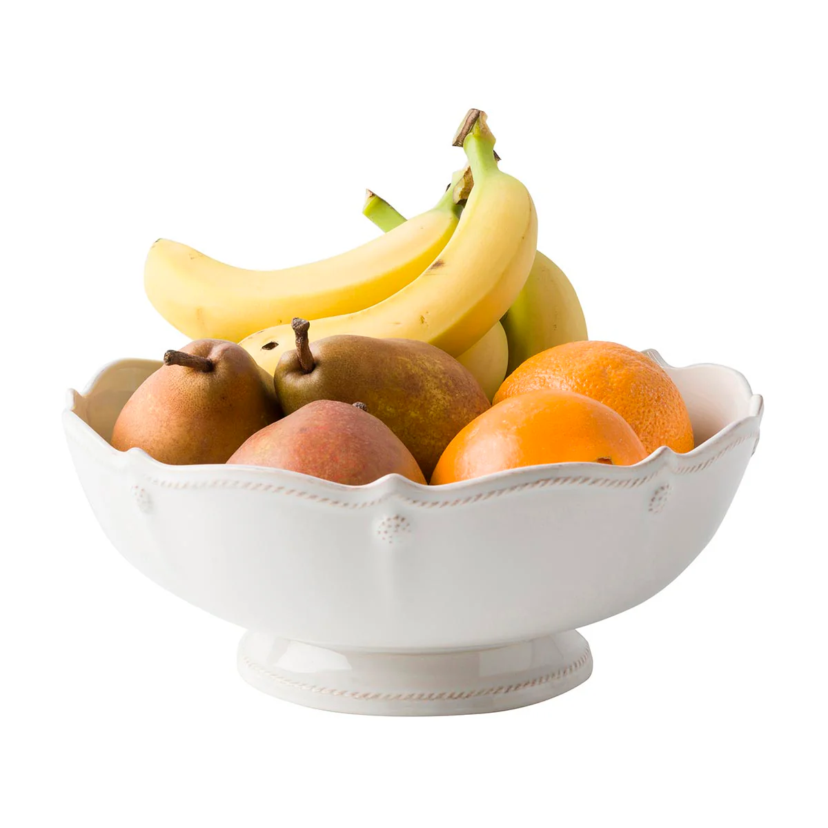 Berry & Thread 11" Footed Fruit Bowl - Whitewash - Image 2