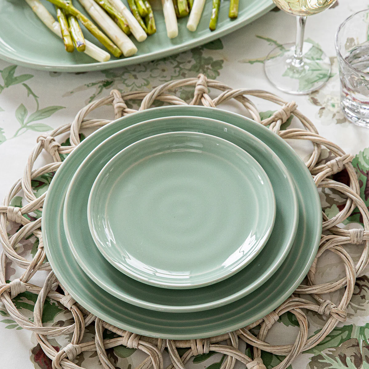 Bilbao Side/Cocktail Plate - Sage - Image 3