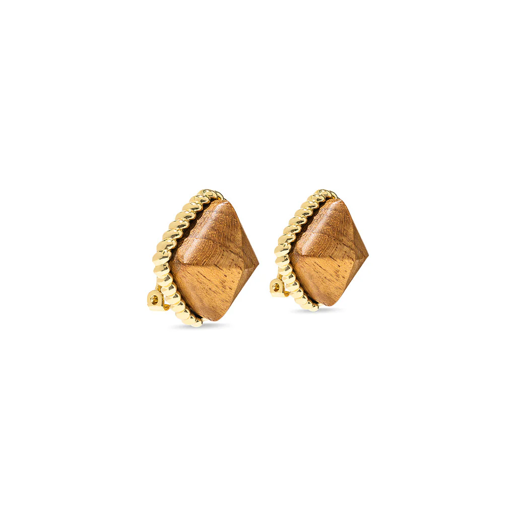 Blandine Clip Earrings - Teak - Image 3