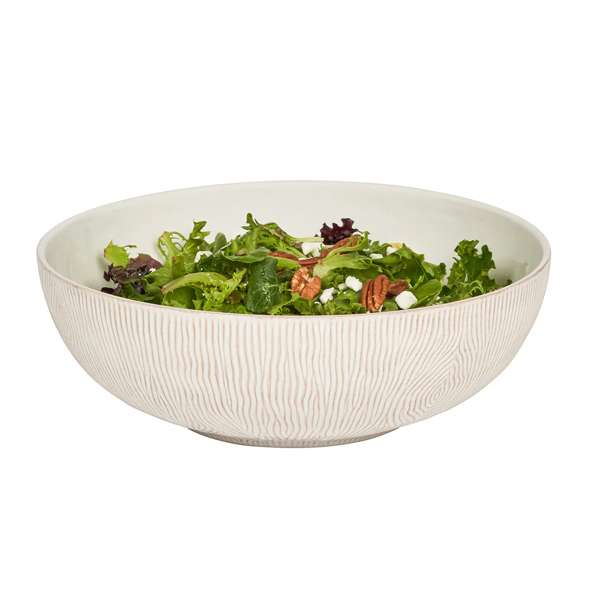 Blenheim Oak 12" Serving Bowl - Whitewash - Image 2