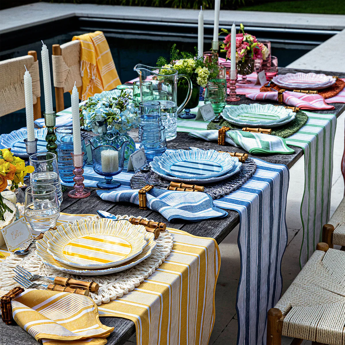 Cabana Stripe 18" x 90" Table Runner - Seagrass - Image 4
