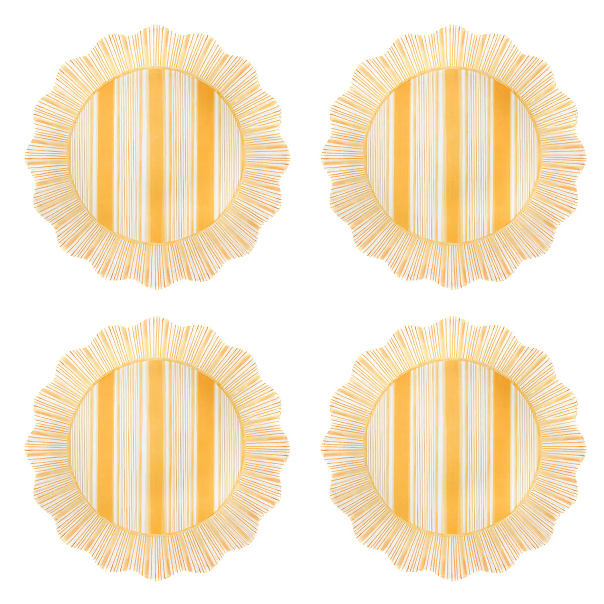 Cabana Stripe Melamine Dessert/Salad Plate Set/4 - Sunshine