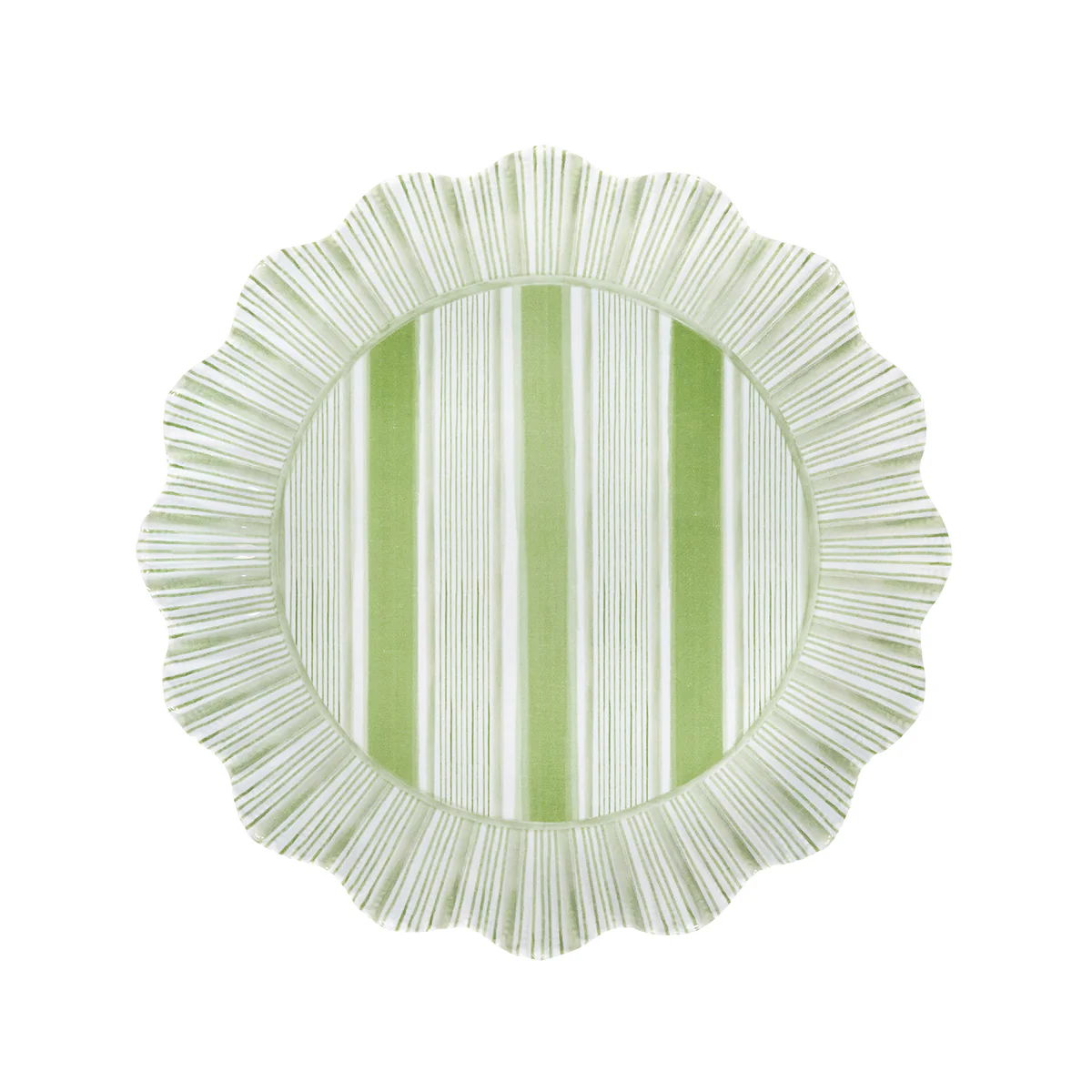 Cabana Stripe Melamine Dessert/Salad Plate Set/4 - Seagrass - Image 3