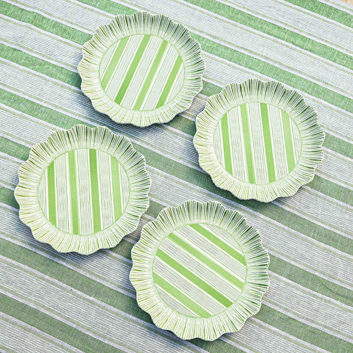 Cabana Stripe Melamine Dinner Plate Assorted Set/4 - Multi - Image 3