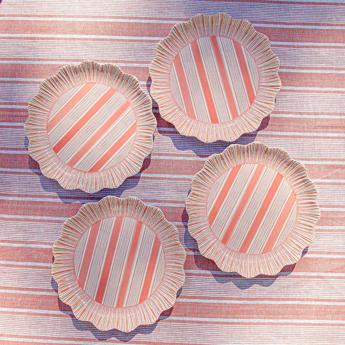 Cabana Stripe Melamine Dinner Plate Assorted Set/4 - Multi - Image 5