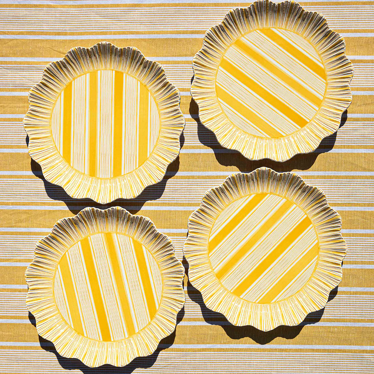 Cabana Stripe Melamine Dinner Plate Assorted Set/4 - Multi - Image 6
