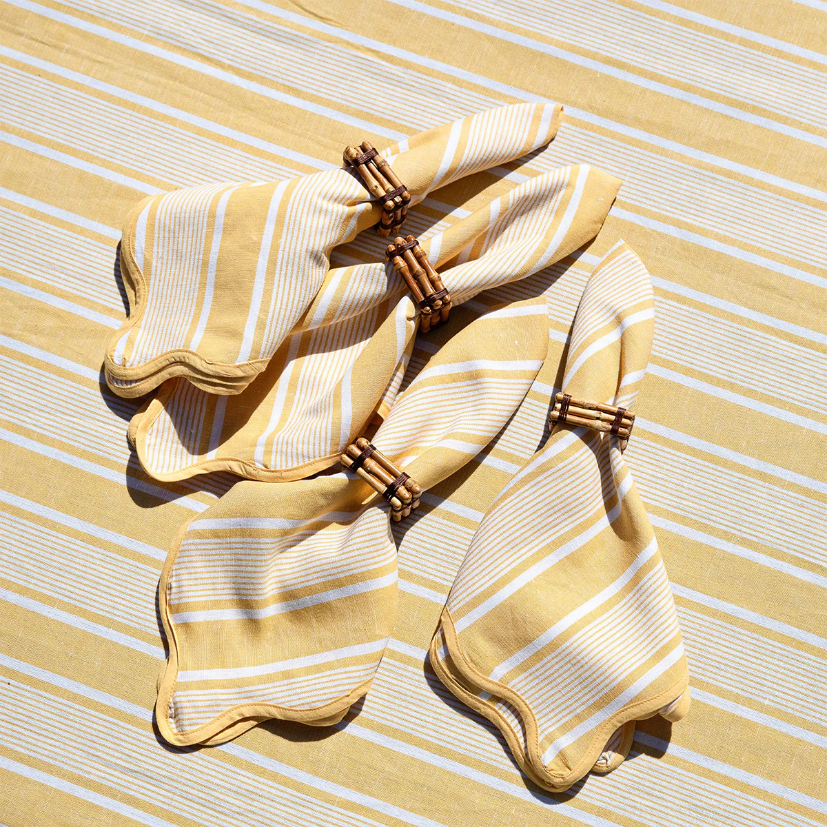Cabana Stripe Napkin Set/4 - Sunshine - Image 4
