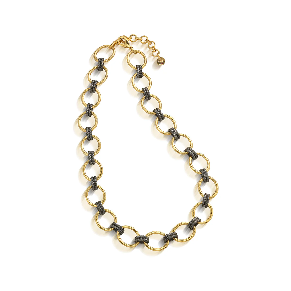 Cleopatra Grande Link Necklace, 16"+2" - Gold/Midnight - Image 3
