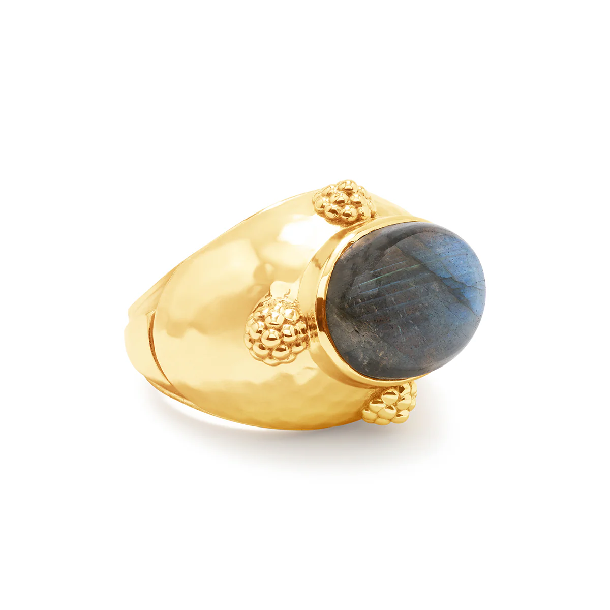 Cleopatra Oval Ring - Gold/Blue Labradorite - Size 8 - Image 4