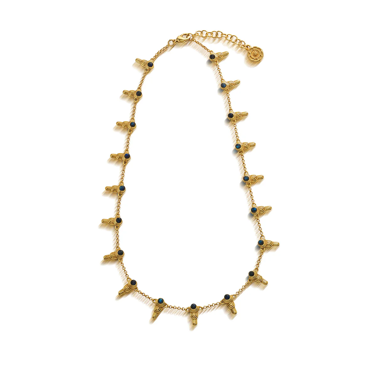 Cleopatra Ra Gem Necklace, 16"+2" - Blue Labradorite - Image 3