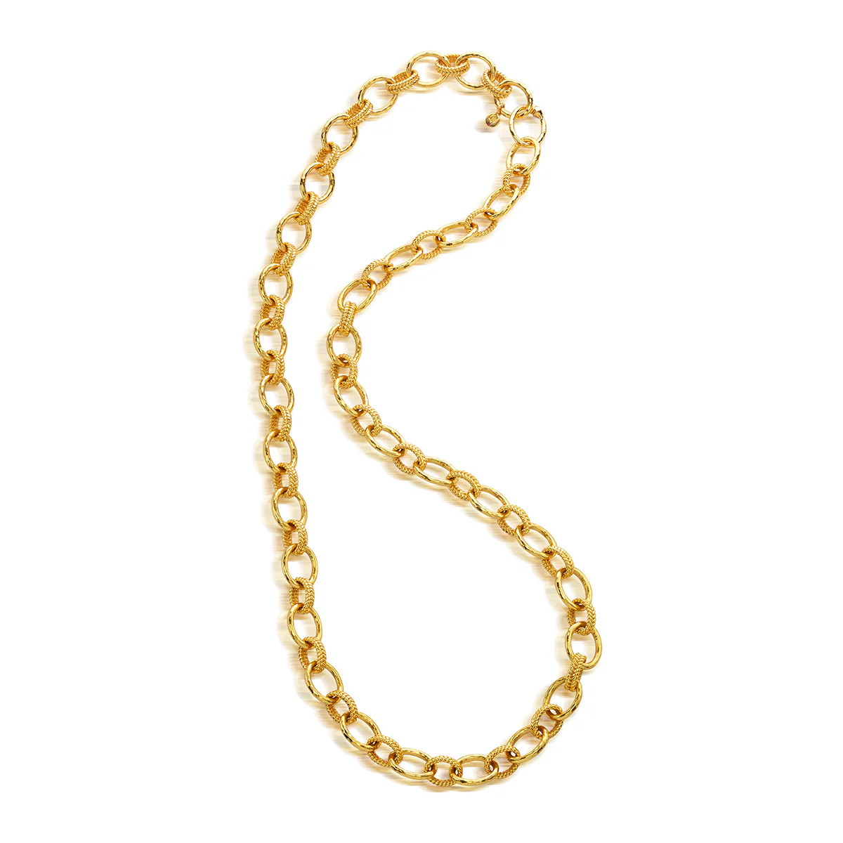 Cleopatra Regal Link Necklace, 32" - Gold - Image 3